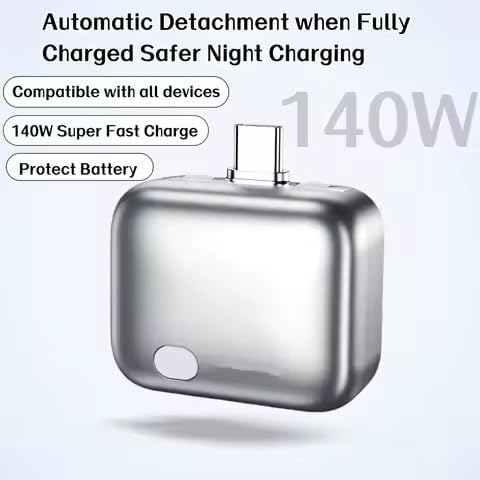 140W Smart Auto Disconnect Charging Adapter, Type-C Overcharge Protection Power Splitter