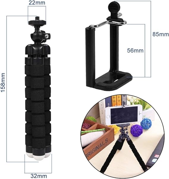 Pack of 3 Tripods and 3 Phone Holders total 6 pieces (Free Delivery)