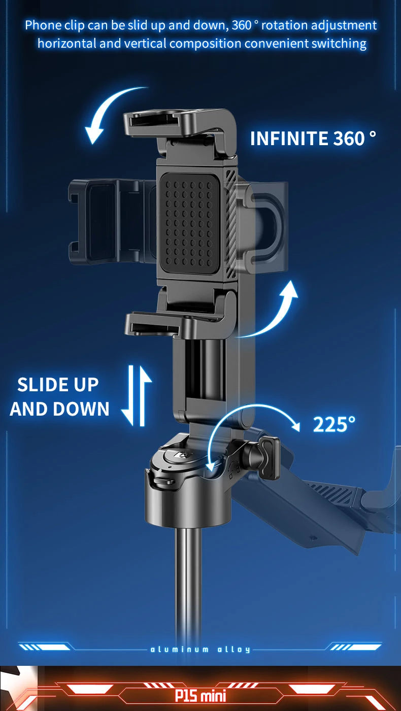 P15Mini Selfie Stick Tripod 3 in 1  Extendable Grip