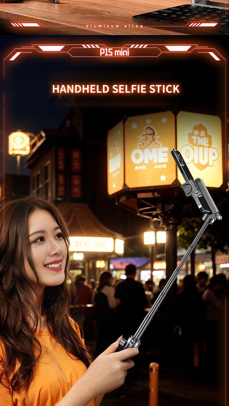 P15Mini Selfie Stick Tripod 3 in 1  Extendable Grip